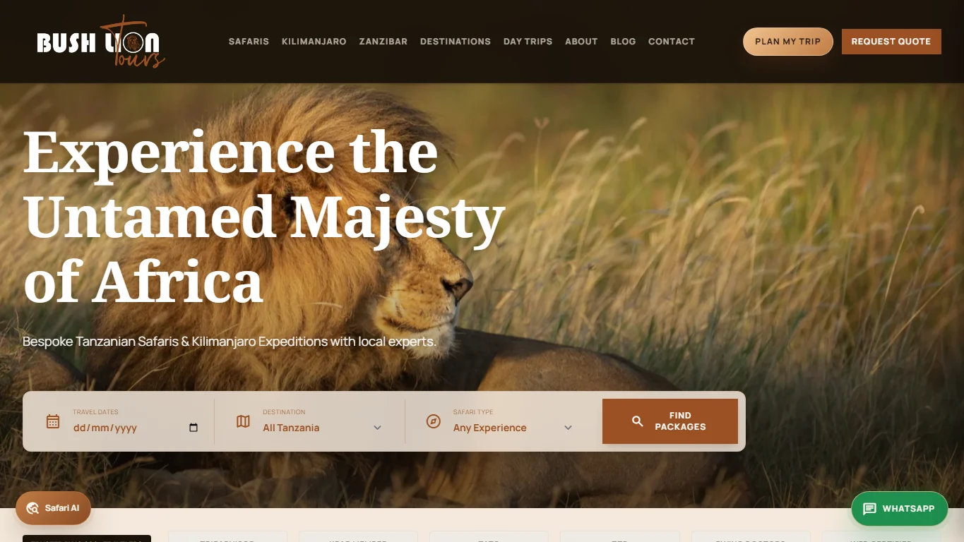 Bush Lion Tours project screenshot